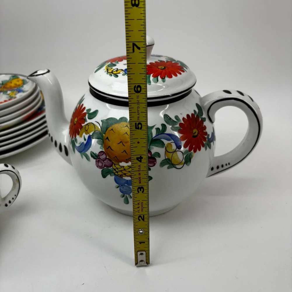 Vintage H. & N. Germany De Luxe Porcelain Teapot Floral Fruit Hand Painted T 795